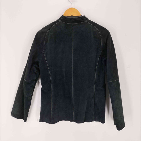 ヒロコビス HIROKO BIS PIG SKIN 裏フリース ピッグスキンノーカラー レザージャケット レディース
