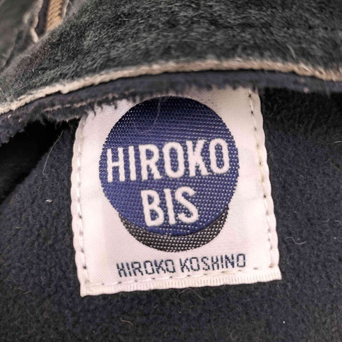 ヒロコビス HIROKO BIS PIG SKIN 裏フリース ピッグスキンノーカラー レザージャケット レディース