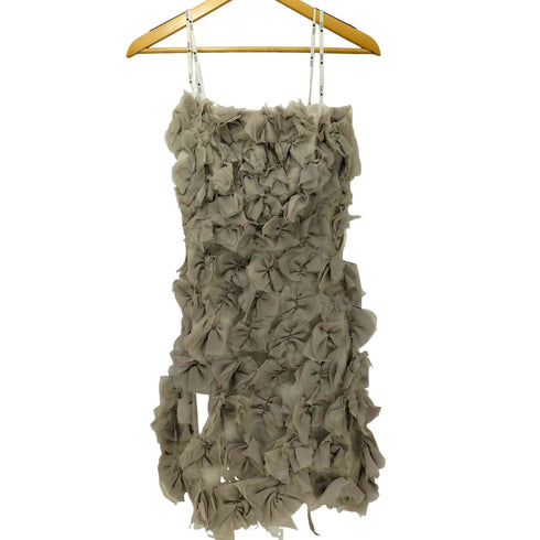 タダシショウジ TADASHI SHOJI USA製 シルク100 フリル ドレス キャミワンピース レディース JPN:2