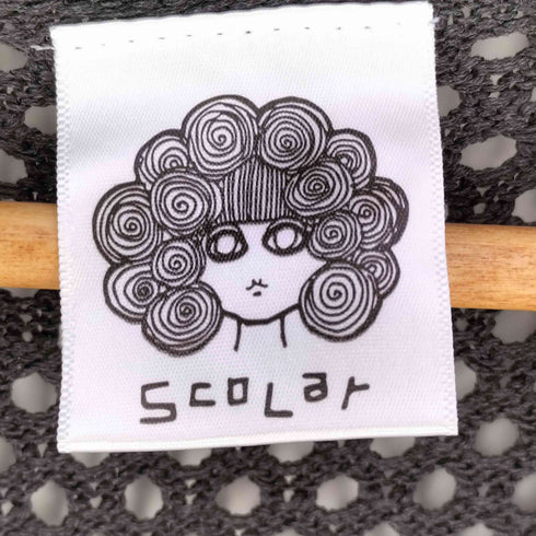 スカラー ScoLar ネコとにくきゅうボタン ニットメッシュ編みカーディガン レディース JPN:M
