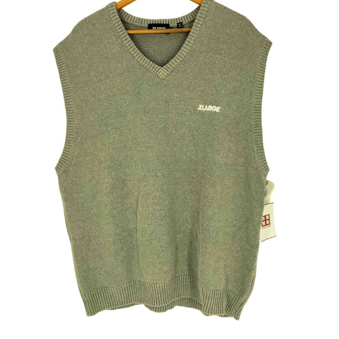 エクストララージ XLARGE STANDARD LOGO KNIT VEST Vネックニットベスト メンズ JPN:XL