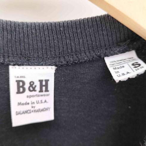 B&H balance&harmony USA製 sweat shirt ラグラン 半袖スウェット 半スウェ メンズ import:S