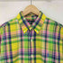 ラルフローレン RALPH LAUREN 00S CUSTOM FIT ロゴ刺繍 チェック ロングスリーブ ボタンダウンシャツ メンズ import:M