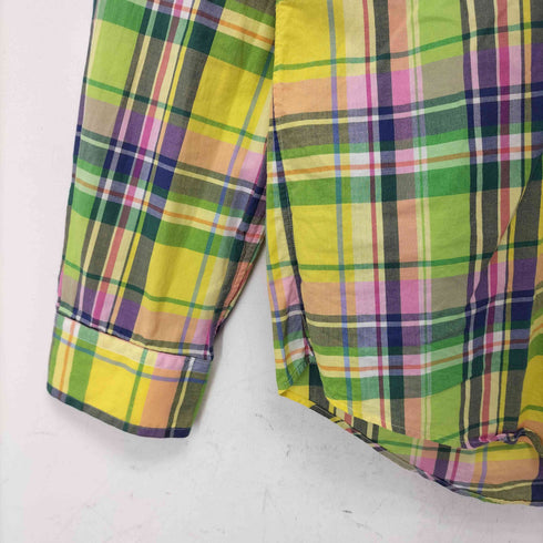 ラルフローレン RALPH LAUREN 00S CUSTOM FIT ロゴ刺繍 チェック ロングスリーブ ボタンダウンシャツ メンズ import:M
