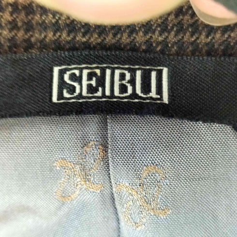 SEIBU ピークドラペル ガンクラブチェック ダブルブレストテーラードジャケット メンズ