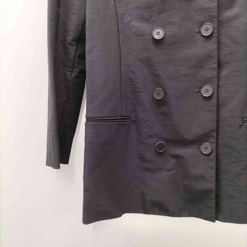 カルバンクライン CALVIN KLEIN USA製 COLLECTION ナイロン ポリ ダブルブレスト テーラード ジャケット レディース 4