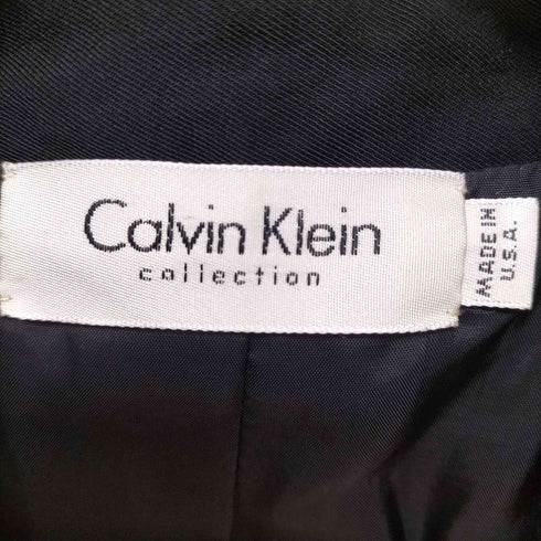 カルバンクライン CALVIN KLEIN USA製 COLLECTION ナイロン ポリ ダブルブレスト テーラード ジャケット レディース 4