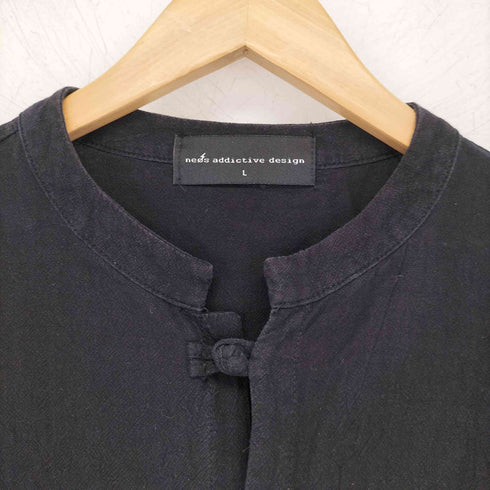 NOES ADDICTIVE DESIGN バンドカラー チャイナボタンシャツ メンズ import:L