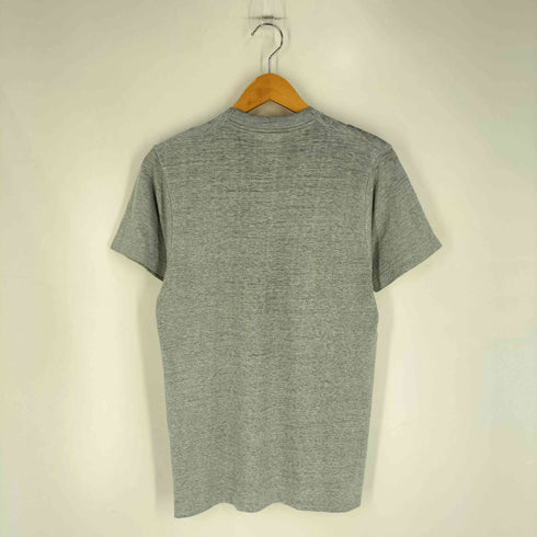 フロントプリント クルーネック Tシャツ 裾袖シングルステッチ メンズ