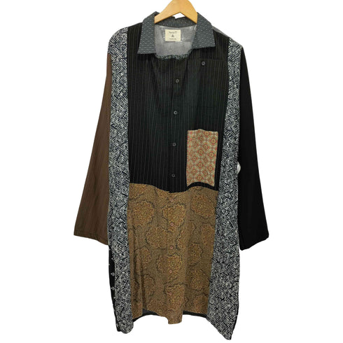バルデセブンティセブン Varde77 MAKEOVER 異素材 切替 再構築 レギュラーカラー L/S ロング シャツ メンズ FREE