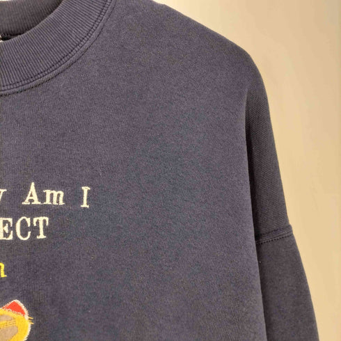フルーツオブザルーム FRUIT OF THE LOOM 90S 刺繍 ネコ クルーネックスウェット メンズ import:XL