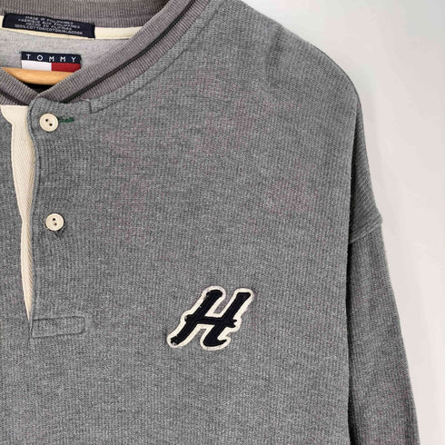 トミーヒルフィガー TOMMY HILFIGER 90S~00S ワッペン ヘンリーネック サーマルカットソー メンズ import:L