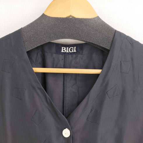 ビギ BIGI シルク100 刺繍デザインブラウス レディース
