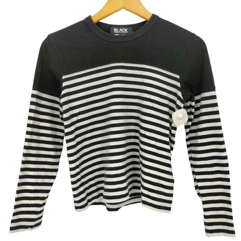 ブラックコムデギャルソン BLACK COMME des GARCONS 16ss ボーダードッキング クルーネック 長袖 カットソー レディース JPN:XS