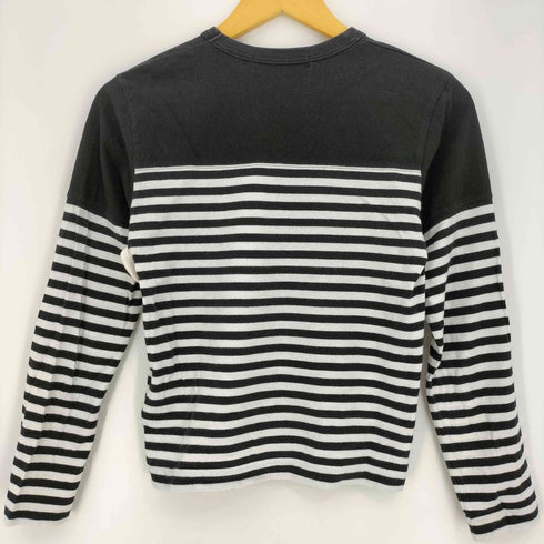 ブラックコムデギャルソン BLACK COMME des GARCONS 16ss ボーダードッキング クルーネック 長袖 カットソー レディース JPN:XS