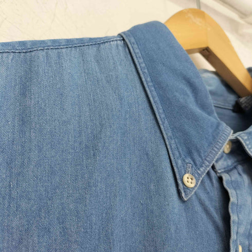 ランズエンド LANDS END 90-00s USA製 コットン デニム ボタンダウンシャツ メンズ 16 1/2 /34
