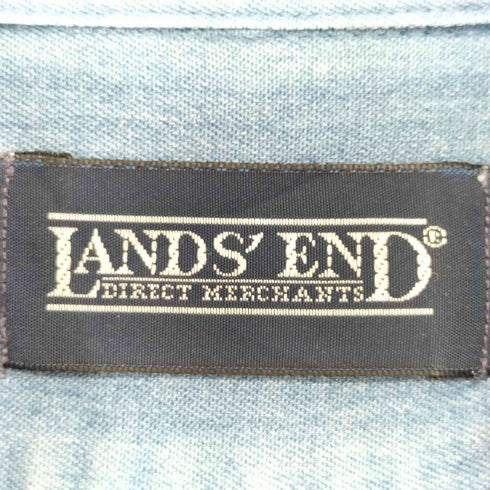 ランズエンド LANDS END 90-00s USA製 コットン デニム ボタンダウンシャツ メンズ 16 1/2 /34