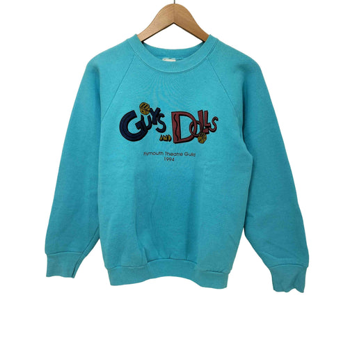 フルーツオブザルーム FRUIT OF THE LOOM 90s USA製 ミュージカル ロゴ プリント ラグラン クルーネック スウェット メンズ import:M