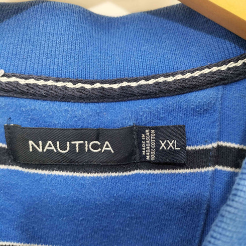 ノーティカ NAUTICA 00s ヨット刺繍 ボーダー ポロシャツ メンズ import:XXL