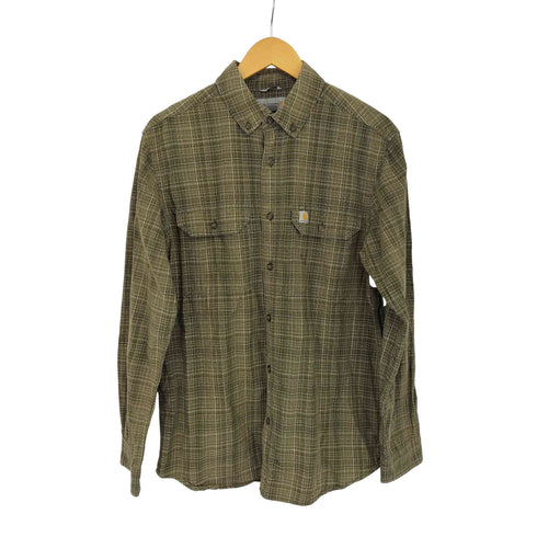 カーハート Carhartt RELAXED FIT チェック柄 刺繍 ロゴ ボタンダウン 長袖 シャツ メンズ import:M