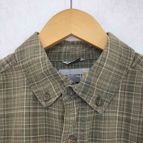 カーハート Carhartt RELAXED FIT チェック柄 刺繍 ロゴ ボタンダウン 長袖 シャツ メンズ import:M