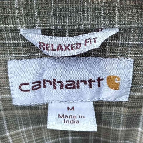 カーハート Carhartt RELAXED FIT チェック柄 刺繍 ロゴ ボタンダウン 長袖 シャツ メンズ import:M