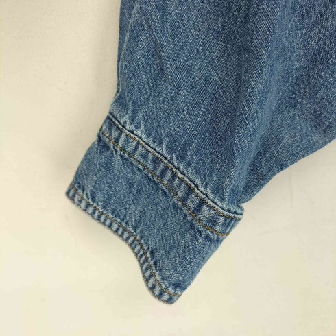 K-Products 企業ロゴ刺繍 デニム 長袖 ボタンダウンシャツ メンズ import:M