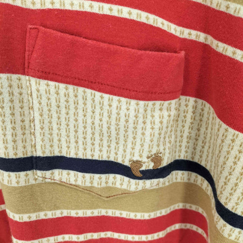 ハンテン HANG TEN 90s ボーダーポケットTシャツ 総柄 メンズ import:L