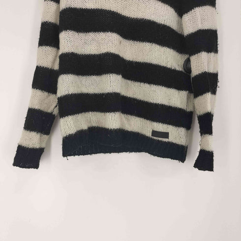 666 ORIGINAL CLOTHING ボーダー クルーネック モヘア混 ナイロンアクリルウールニット メンズ JPN:M