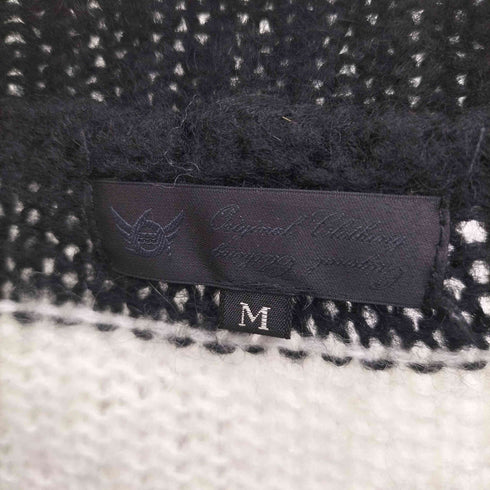666 ORIGINAL CLOTHING ボーダー クルーネック モヘア混 ナイロンアクリルウールニット メンズ JPN:M