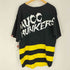 パンクドランカーズ PUNK DRUNKERS 両面プリント バックボーダー 切替 スイッチング ビッグシルエット クルーネックTシャツ メンズ ONE SIZE