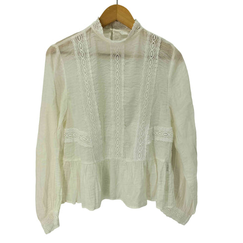 ザラ ZARA レースコンビブラウス レディース import:M