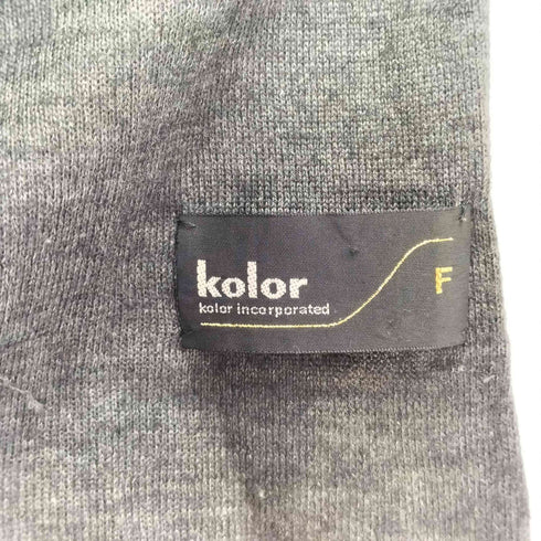 カラー kolor ドット柄 プリント ウール切替 リバーシブル マフラー レディース