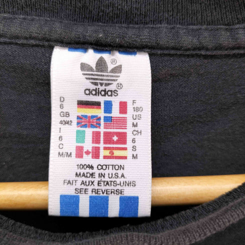 アディダス adidas USA製 トレフォイルロゴ 両面プリント Tシャツ 裾&袖シングル メンズ import:M