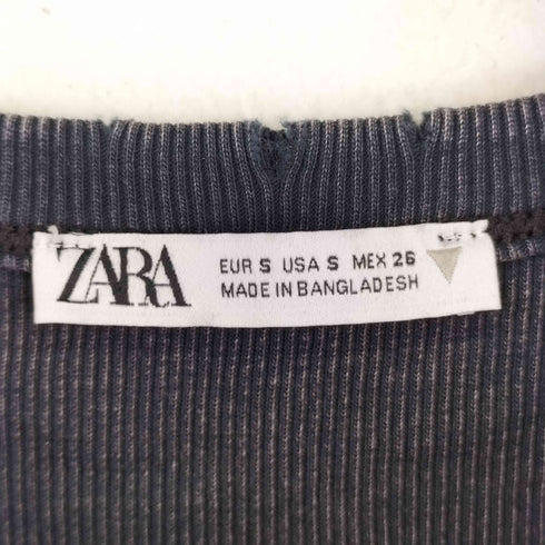 ザラ ZARA ダメージ加工 リブタンクトップ レディース import:S