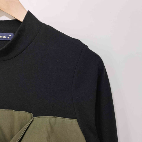 アズノゥアズ AS KNOW AS 異素材 リボン ドッキング モックネック L/S Tシャツ レディース