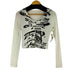 英字プリント L/S クロップドカットソー レディース