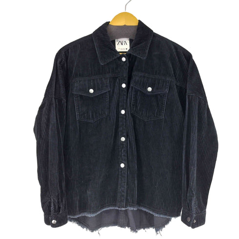 ザラ ZARA コーデュロイフリンジ トラッカージャケット レディース import:S