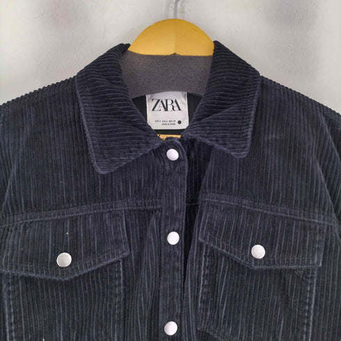 ザラ ZARA コーデュロイフリンジ トラッカージャケット レディース import:S