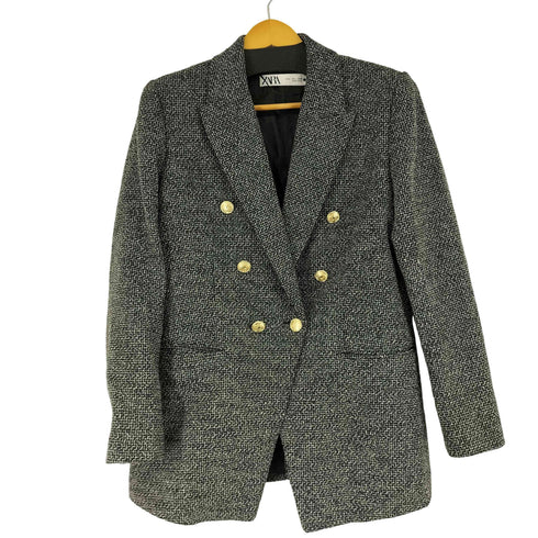 ザラ ZARA ツイードテーラードジャケット レディース import:L