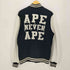 アベイシングエイプ A BATHING APE 00S APE NEVER APE 背面刺繍 丸ポケ スウェット地 スタジアムジャンパー スタジャン メンズ import:L