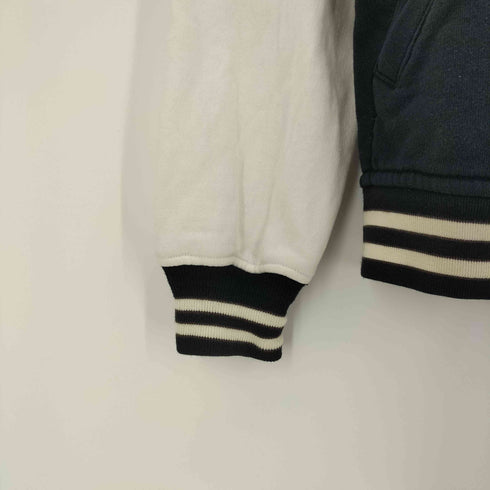 アベイシングエイプ A BATHING APE 00S APE NEVER APE 背面刺繍 丸ポケ スウェット地 スタジアムジャンパー スタジャン メンズ import:L