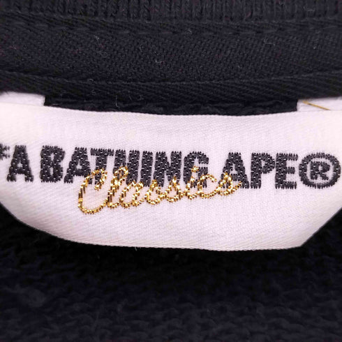 アベイシングエイプ A BATHING APE 00S APE NEVER APE 背面刺繍 丸ポケ スウェット地 スタジアムジャンパー スタジャン メンズ import:L