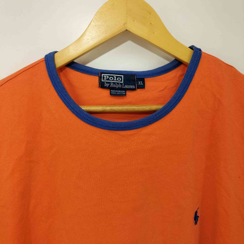 ポロバイラルフローレン Polo by RALPH LAUREN 90s ポニー刺繍 リンガー Tシャツ メンズ import:XL