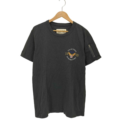 アルファインダストリーズ ALPHA INDUSTRIES 袖ジップ 刺繍ロゴ クルーネック S/S Tシャツ メンズ import:XL