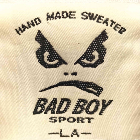 バッドボーイ BADBOY 90-00S ロゴ刻印 レザーパッチ カウチンニット メンズ JPN:L