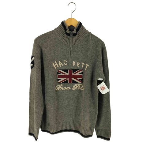 ハケットロンドン hackett london ユニオンジャックワッペン ハーフジップニット メンズ L