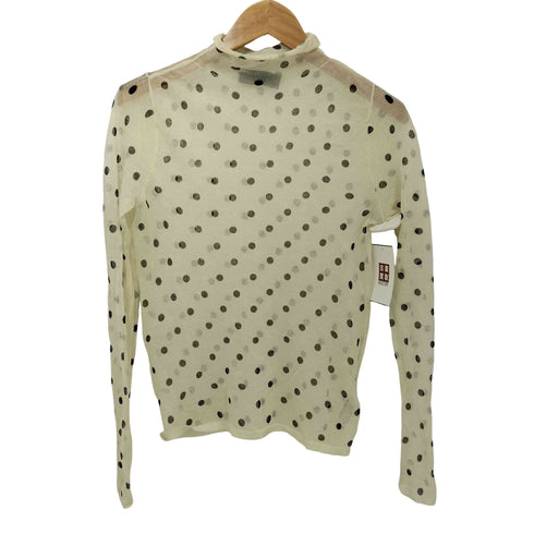 ザラ ZARA セミシースルー ドットプリント ニットトップス レディース import:M
