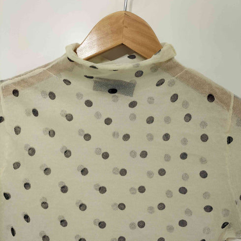 ザラ ZARA セミシースルー ドットプリント ニットトップス レディース import:M