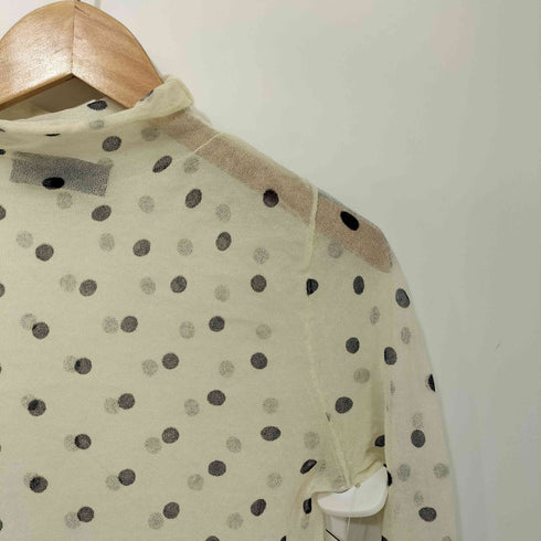 ザラ ZARA セミシースルー ドットプリント ニットトップス レディース import:M